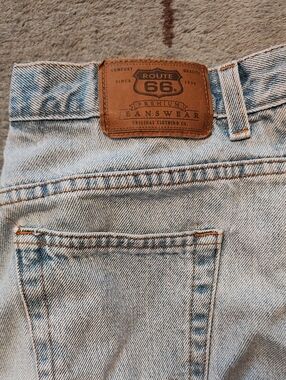 Route 66 Light Blue Relaxed Women's s Jeans with Leather Patch
